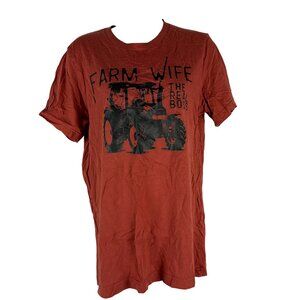 Farm Wife The Real Boss Womens Graphic T-Shirt Cotton Canvas Bella+Canvas Size M
